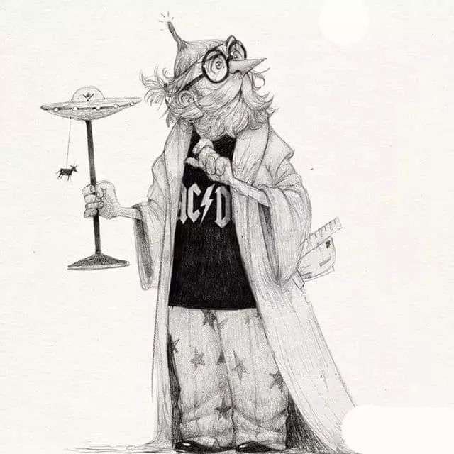 画动漫人物黑白插画素描,超级可爱的素描画