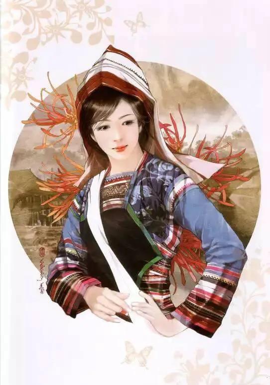 五十六个民族五十六枝花画,五十六个民族人物画高难度