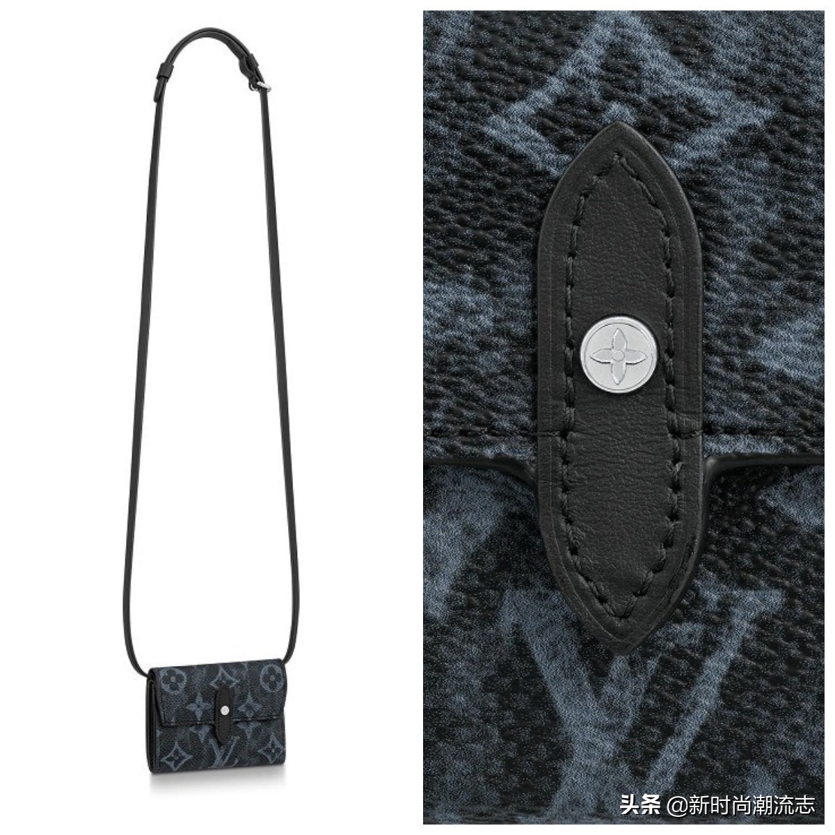 新男款lv包单肩斜挎包带按扣,lv2023早春男装包刺绣