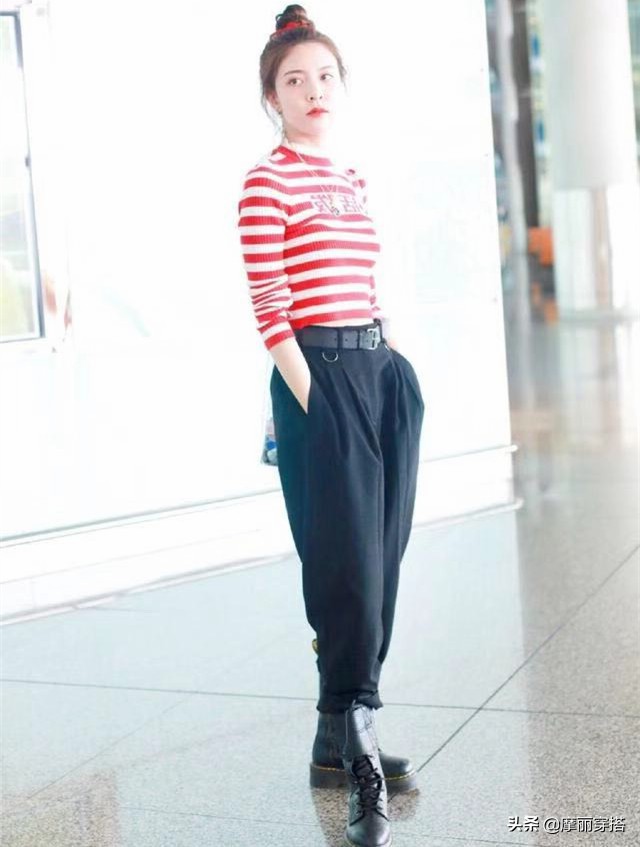 卷裤脚日系哈伦裤,小腿外翻适合哈伦裤与直筒裤