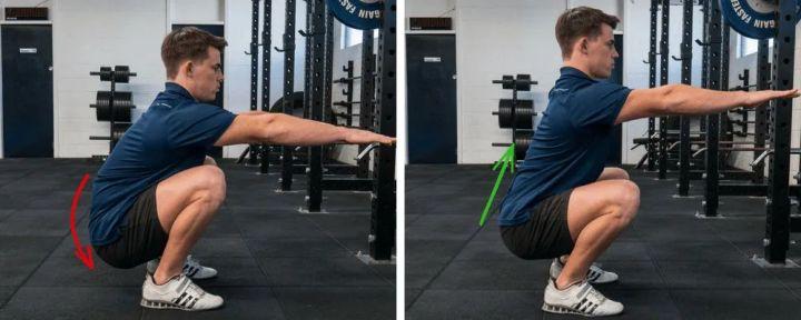 深蹲时臀部眨眼是什么样子的,深蹲时出现骨盆眨眼该怎么办