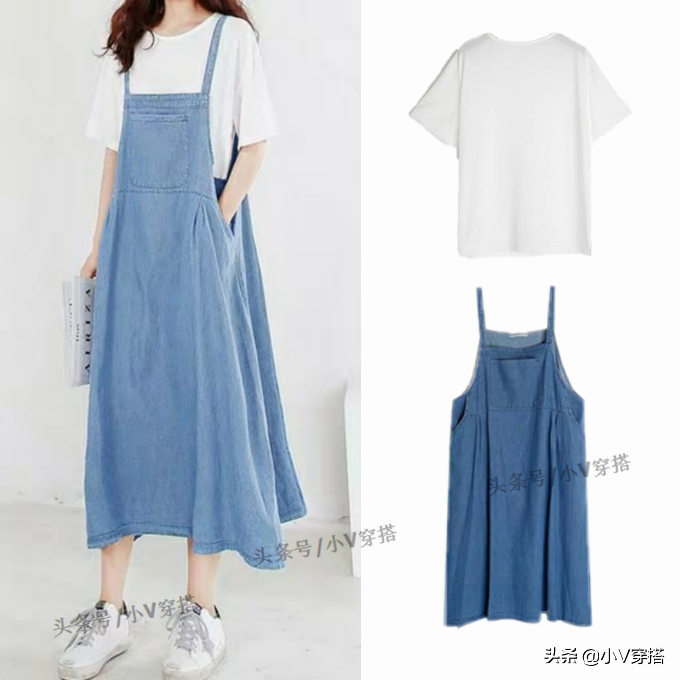 小个子穿搭显瘦背带长裤,腿粗腰细屁股大背带裤