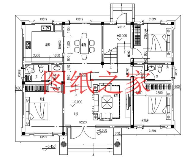 农村简约别墅宅基地,现代简约长方形二层别墅