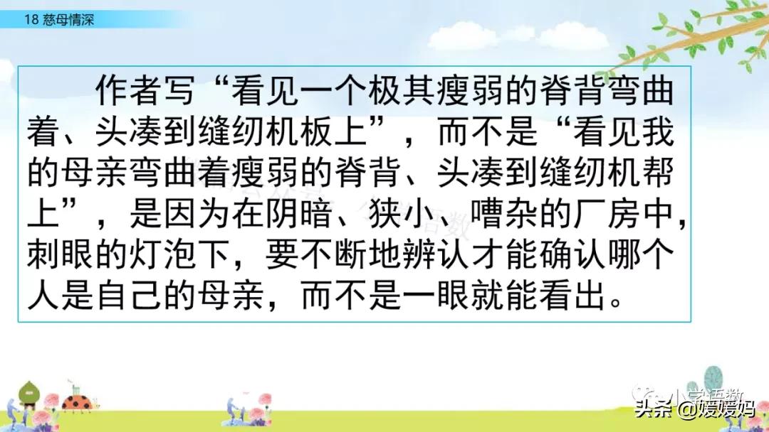 五年级上册练习册第18课慈母情深,五年级第18课慈母情深课文结构图