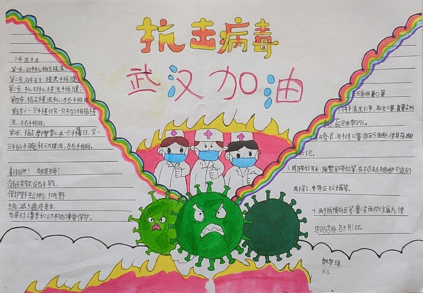 童心“战疫”，致敬英雄——丁里长镇中心小学学生手抄报展示