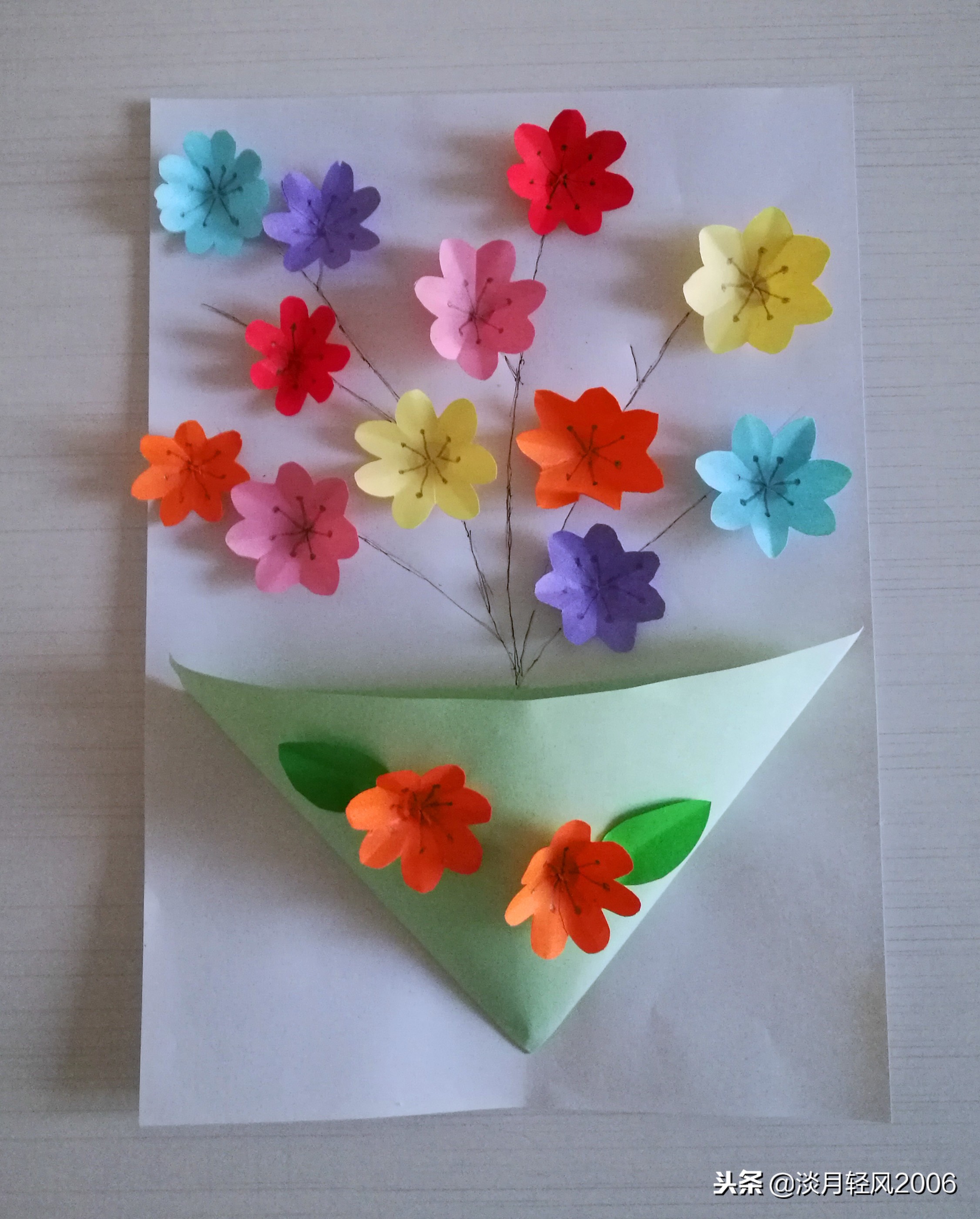 儿童手工立体贴画制作贺卡,儿童卡纸手工制作贴画