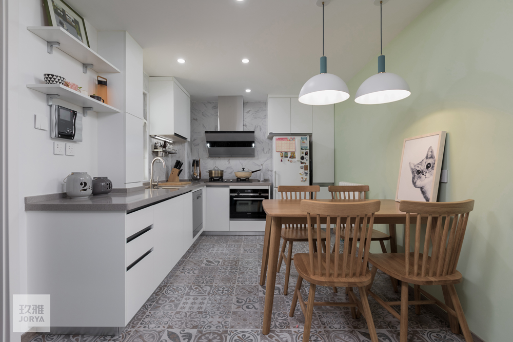 门厅改多功能房间,鞋柜旁开放式厨房怎么设计