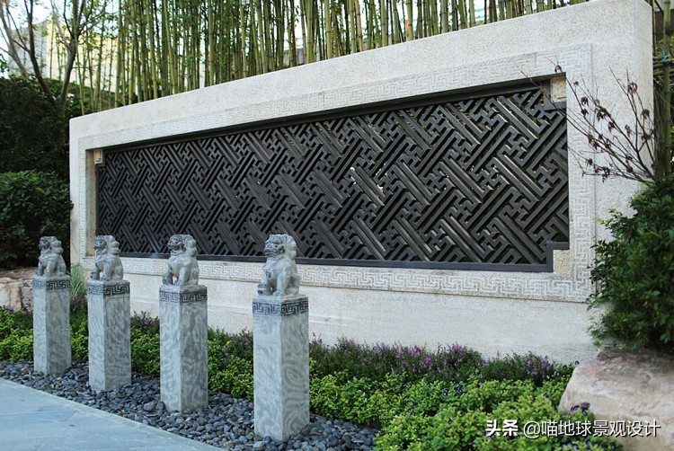十个绝美别墅庭院墙设计,别墅边户庭院景观设计效果图