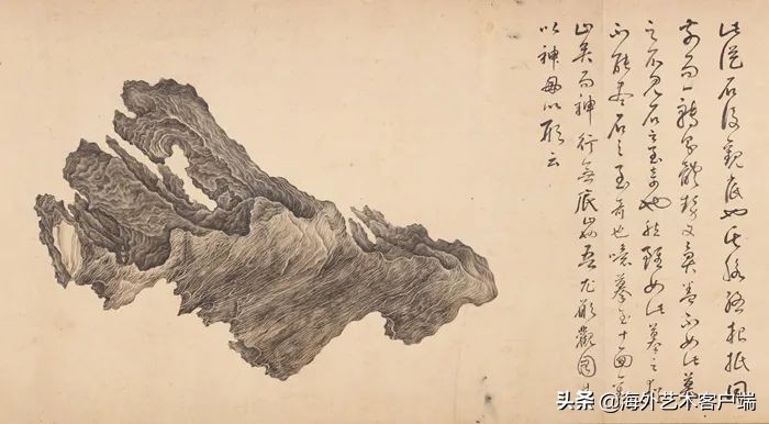 吴彬绘十翼灵璧石图,吴彬曾画了一幅十面灵璧图