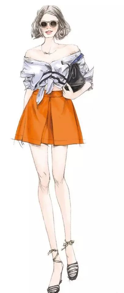 服装设计师画手稿视频,可爱的小插画手绘女孩服装