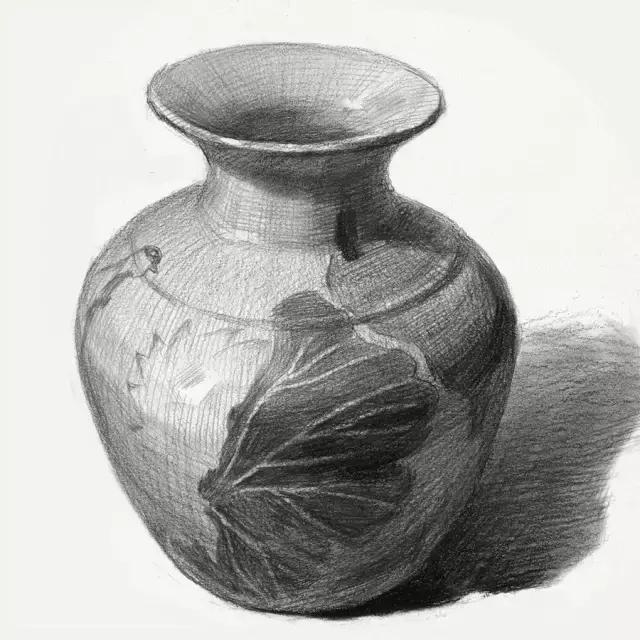 罐子素描要点,素描罐子和苹果的组合