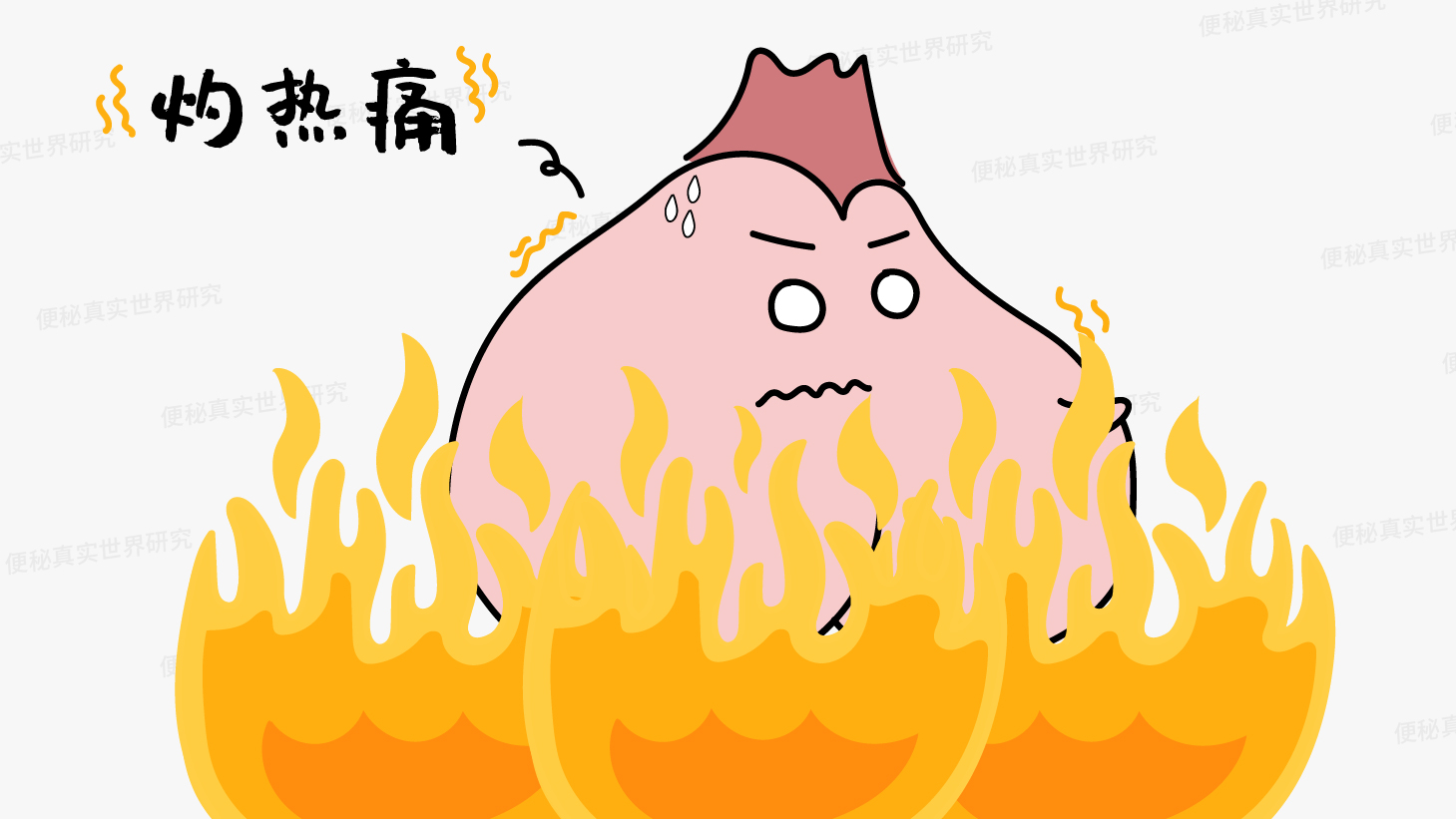 菊花痛的几个等级，反映出6种不同的肛门疾病