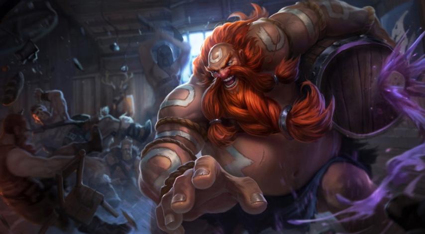 lol手游上单酒桶对线沙米拉,LOL手游酒桶大招技巧