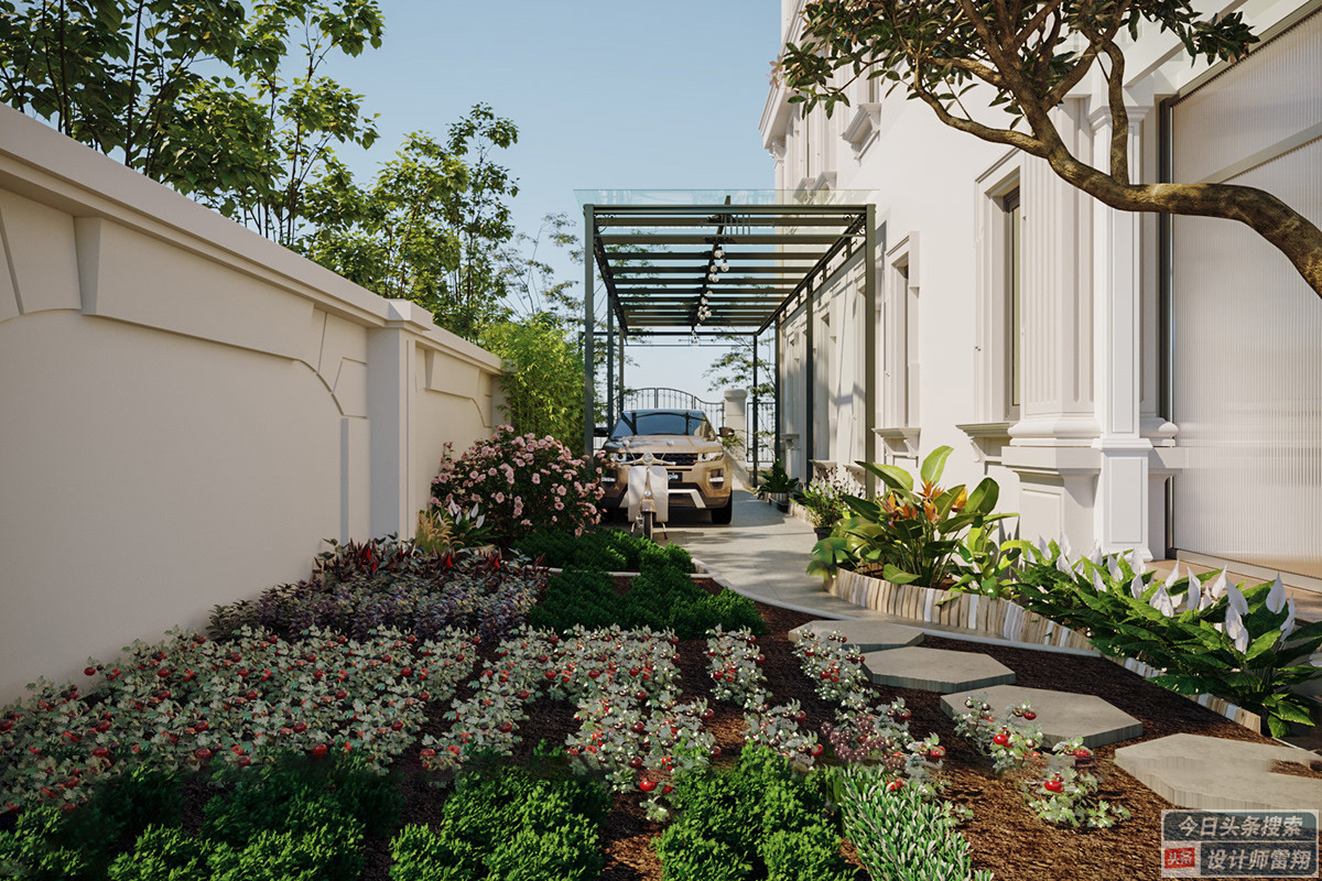 第五代住房空中庭院可停车,带停车位的小庭院设计效果图