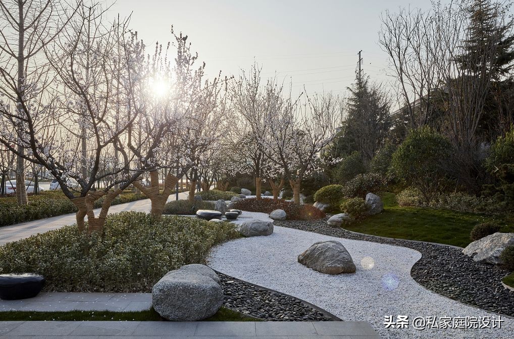 中式庭院石头造景效果图,庭院景观置石技法