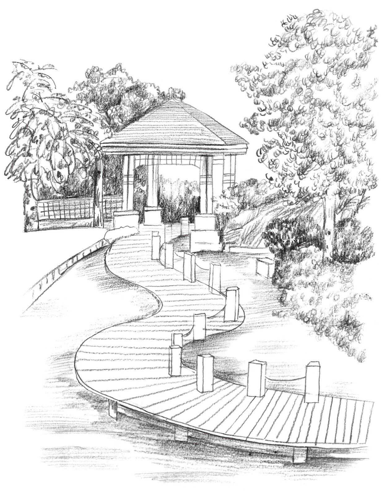 速写风景画临摹步骤图,速写初学者入门的基础风景画