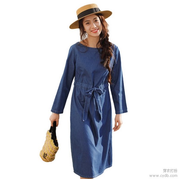 牛仔马甲牛仔连衣裙小个子,牛仔连衣裙前排纽扣