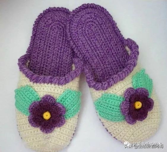 自己用毛线做布拖鞋,用布条线编拖鞋