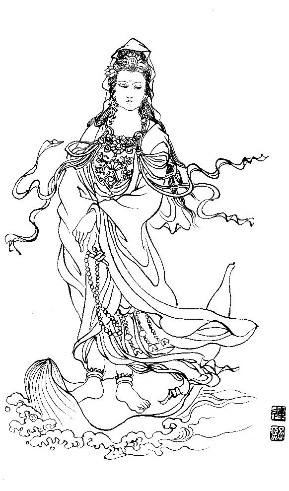 彭连熙工笔白描人物作品,工笔戏曲净角人物白描底稿