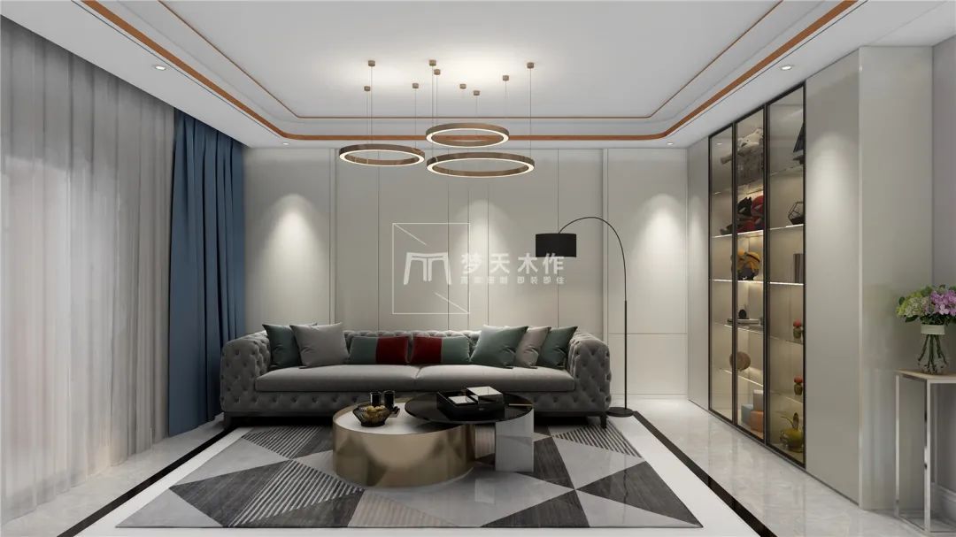 轻奢148平装修效果图,现代轻奢风格小户型黑白灰效果图