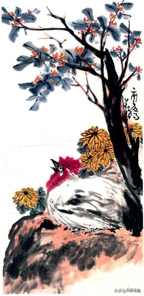 李苦禅画梅作品,李苦禅的菊花国画作品图片