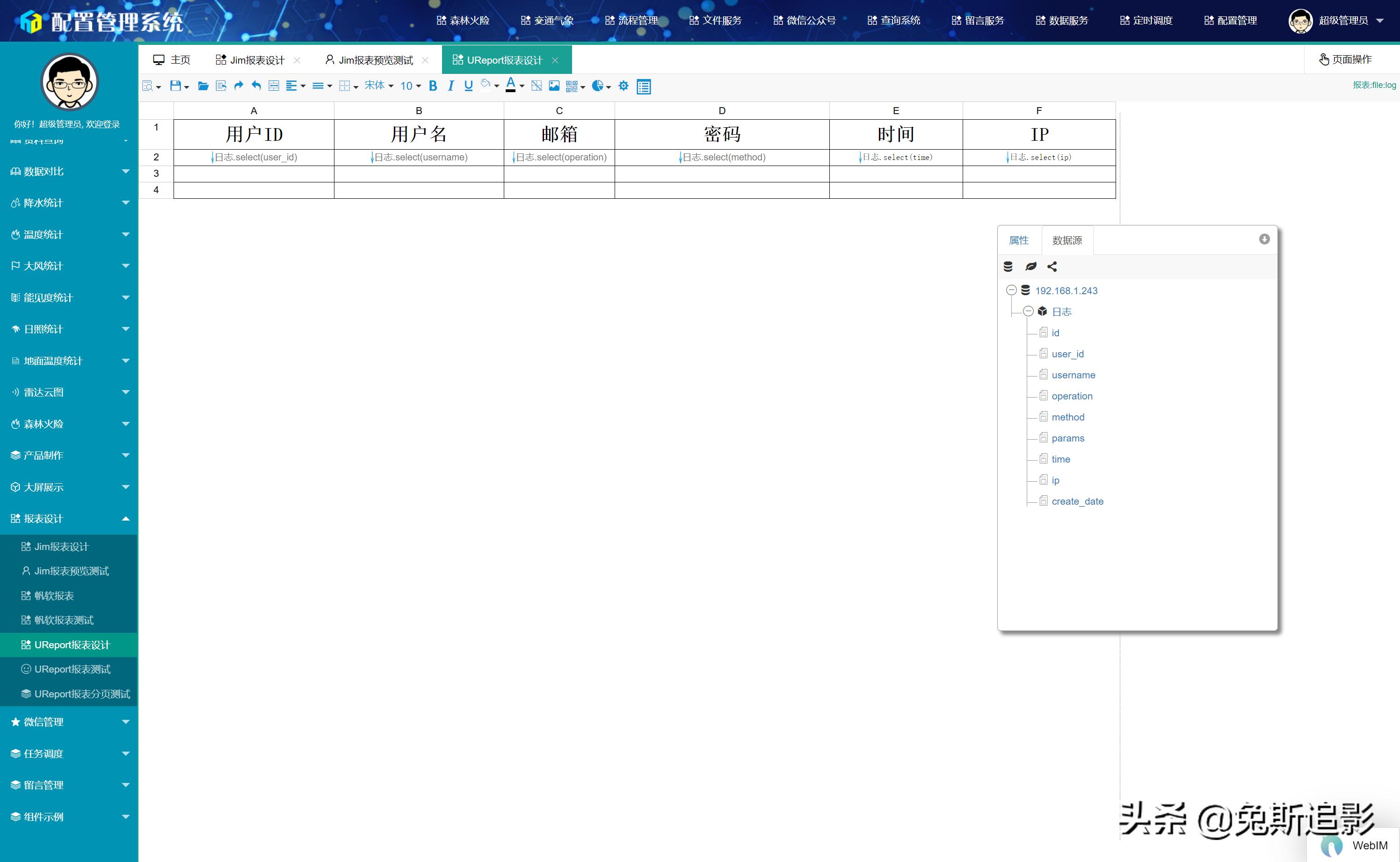 finereport决策报表模板,系统集成配置管理审计