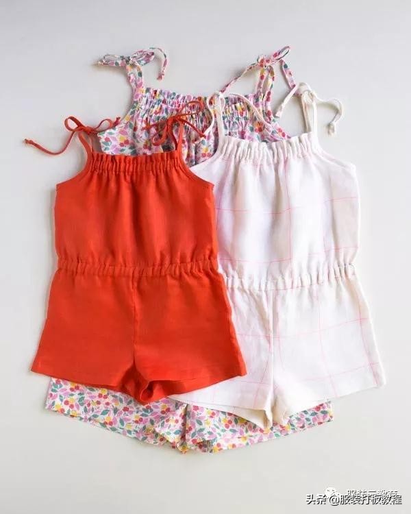 儿童连体衣裁剪制作,童装连衣裙制作裁剪样片