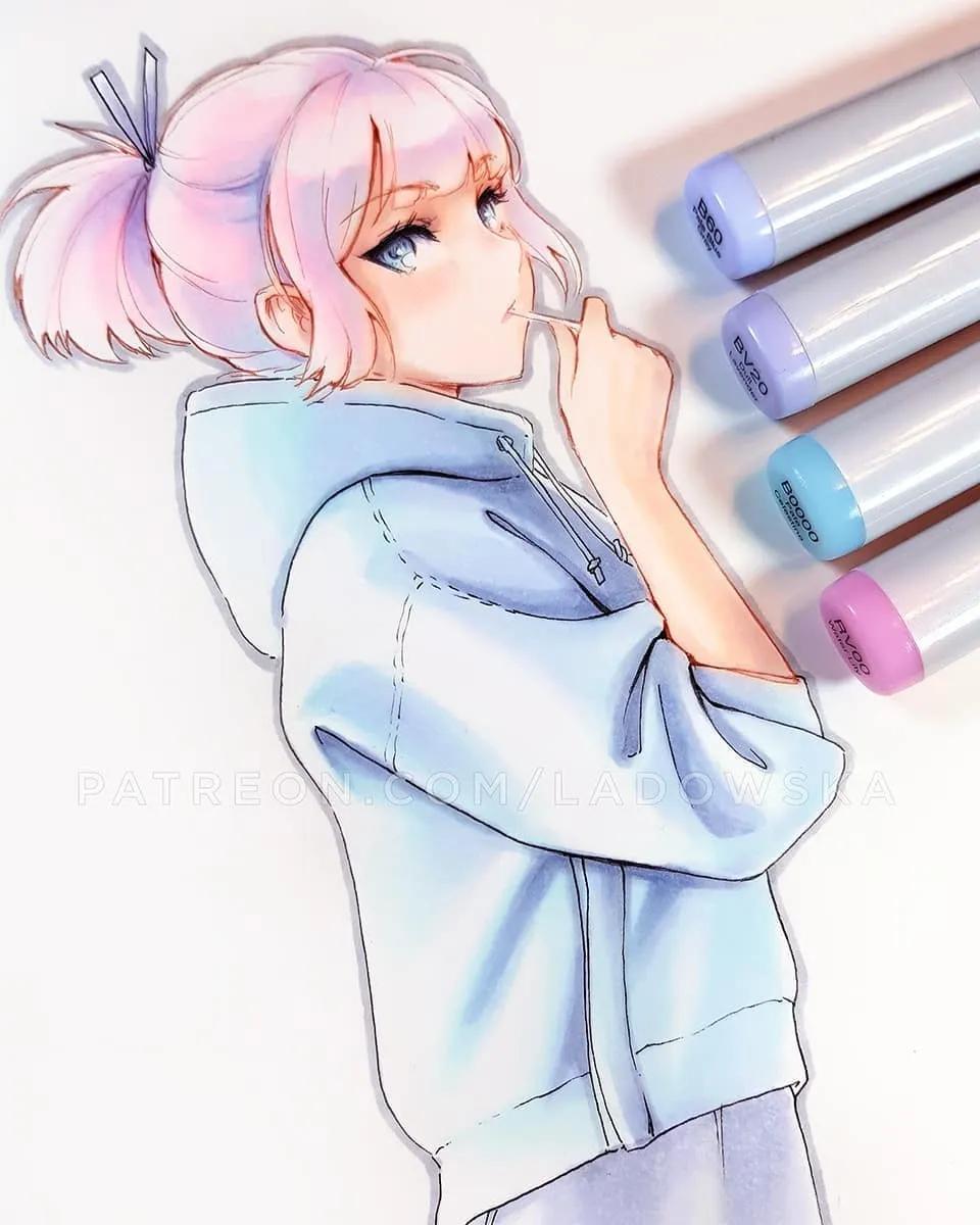 软萌可爱的动漫美少女怎么画,画可爱的动漫美少女特别简单