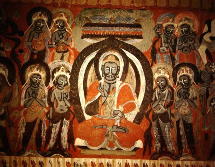 敦煌428窟介绍,敦煌329窟壁画飞天图