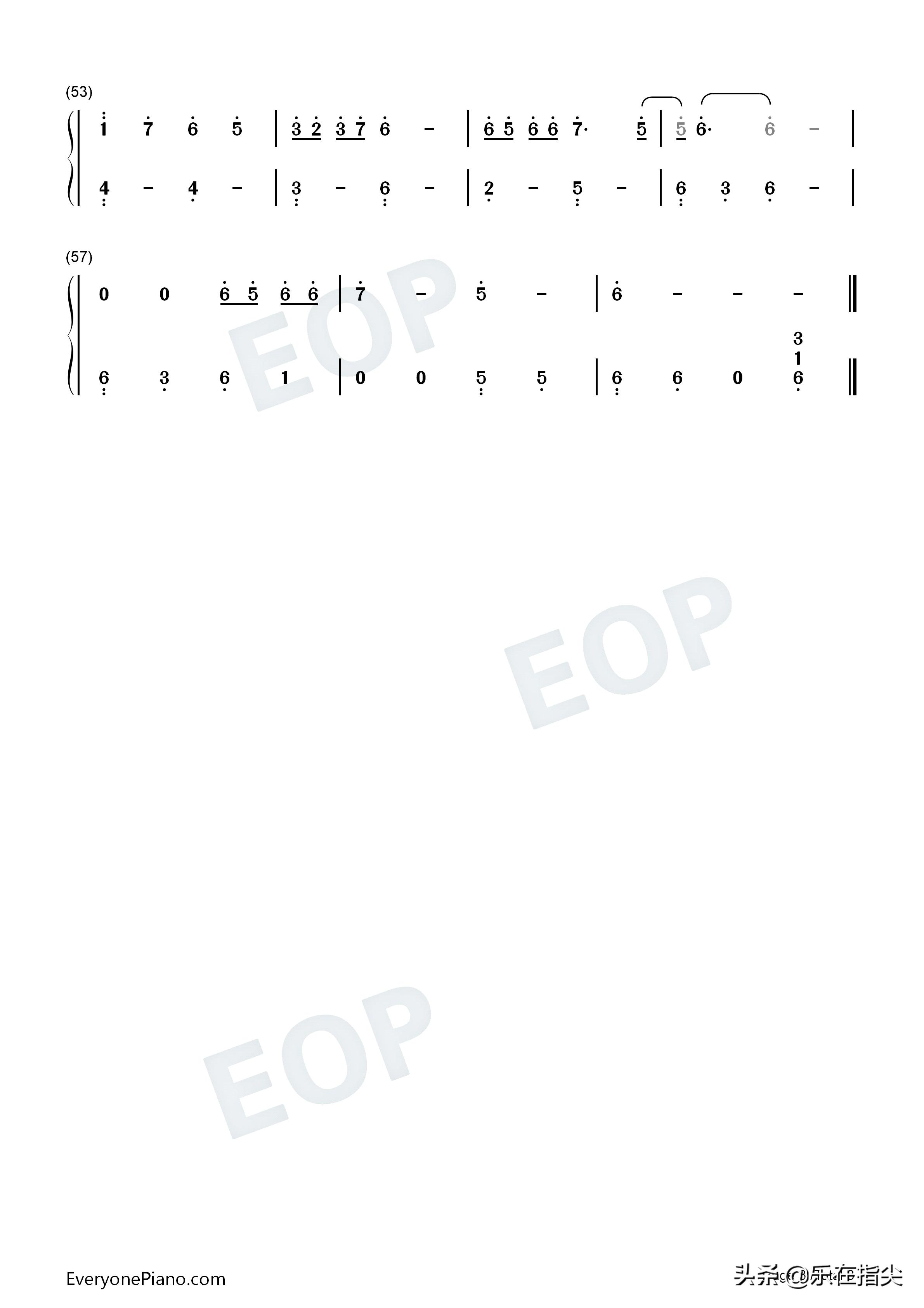 无羁-简单版-解读忘羡感人至深-简谱五线谱钢琴谱电子琴谱