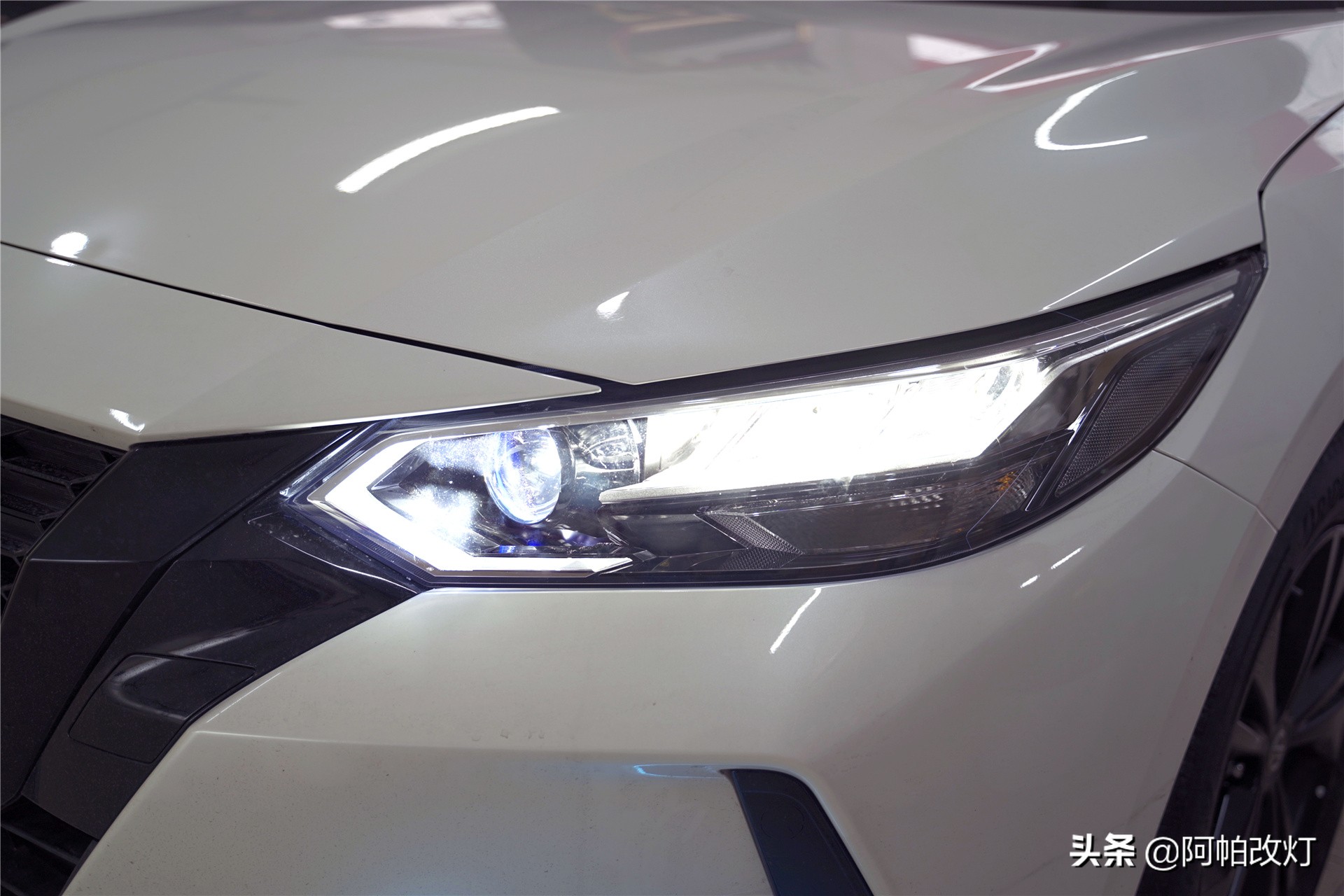 21款轩逸改灯,2020款轩逸卤素远光灯改led灯