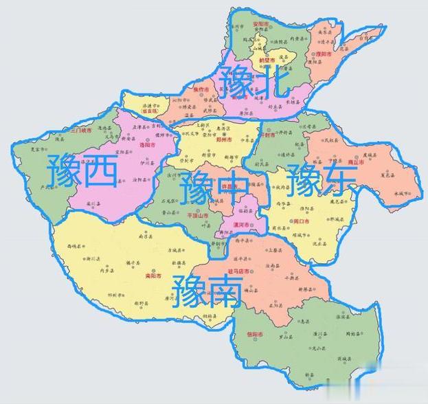 河南各城市地理位置分布图,河南区域划分最新规划