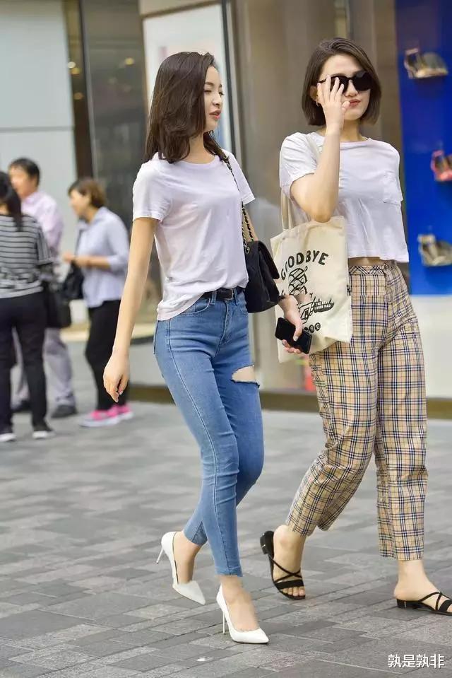 潮流女裤破洞,潮流女学生破洞裤