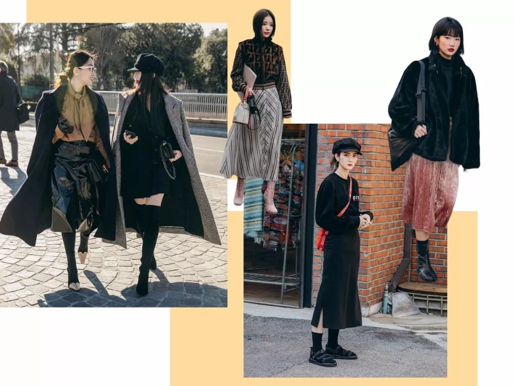 韩国look穿搭,冬穿搭韩系裙装