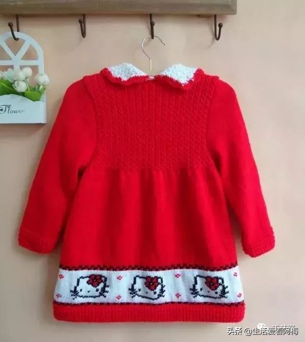 钩编儿童长袖连衣裙,儿童连衣裙钩针编织教程