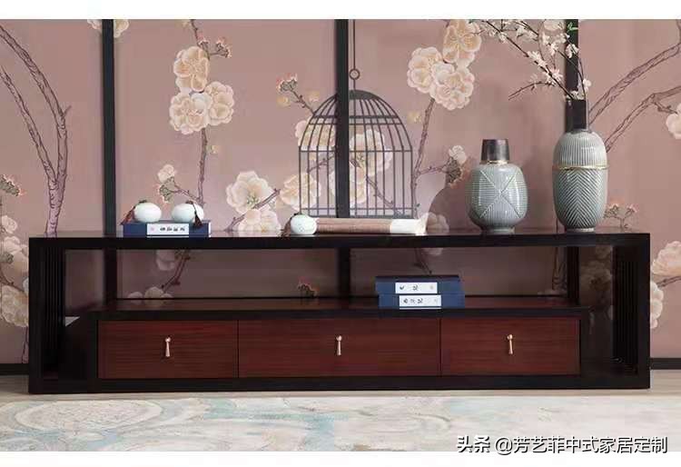 新中式客厅电视柜效果图,餐厅客厅电视柜隔断柜新中式