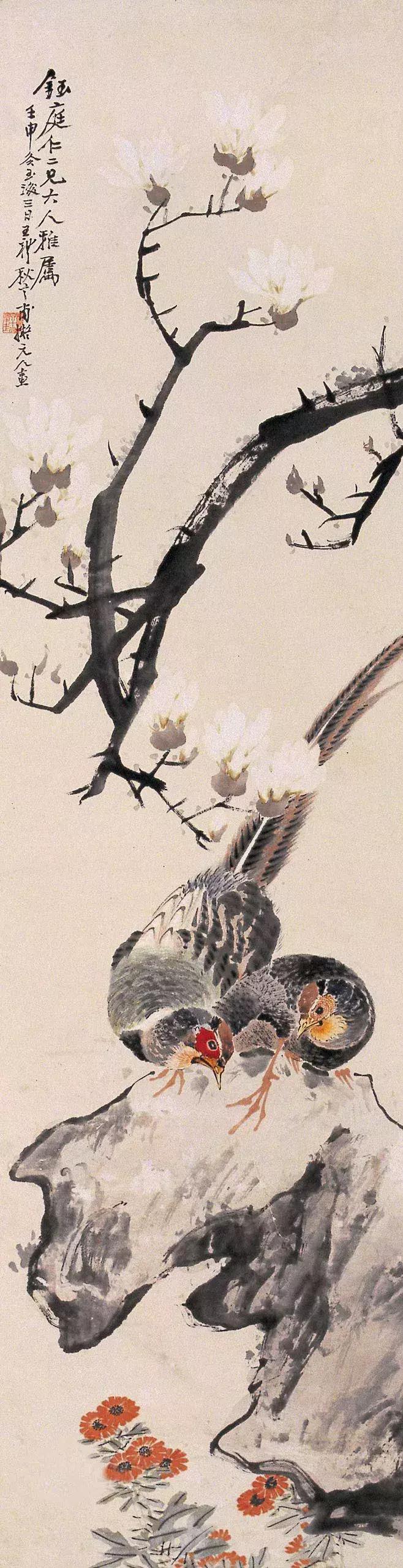潘天寿100幅花鸟画欣赏,潘天寿花鸟画简史