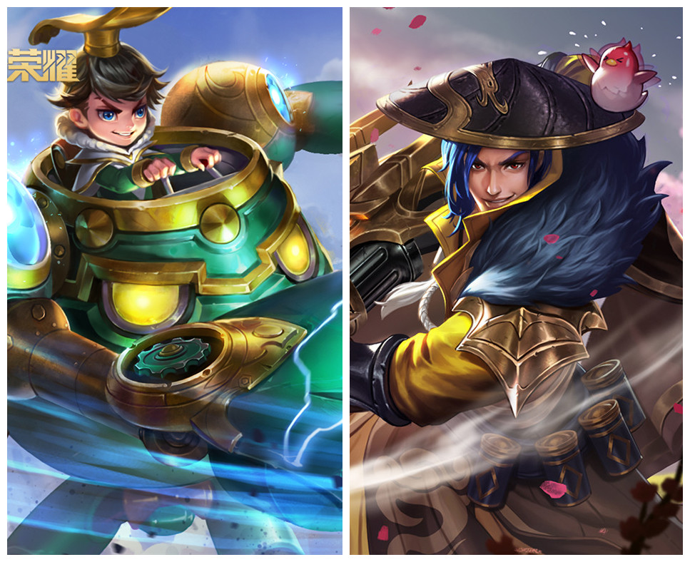 王者荣耀鲁班七号和铠合体,王者荣耀鲁班父子兵