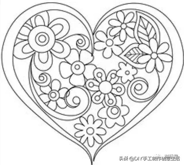 手工刺绣39款简单荷花刺绣图样,刺绣手工diy素材