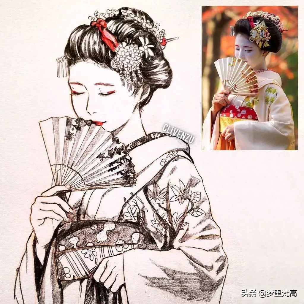 铅笔画素描动漫,铅笔画的动漫素描少女