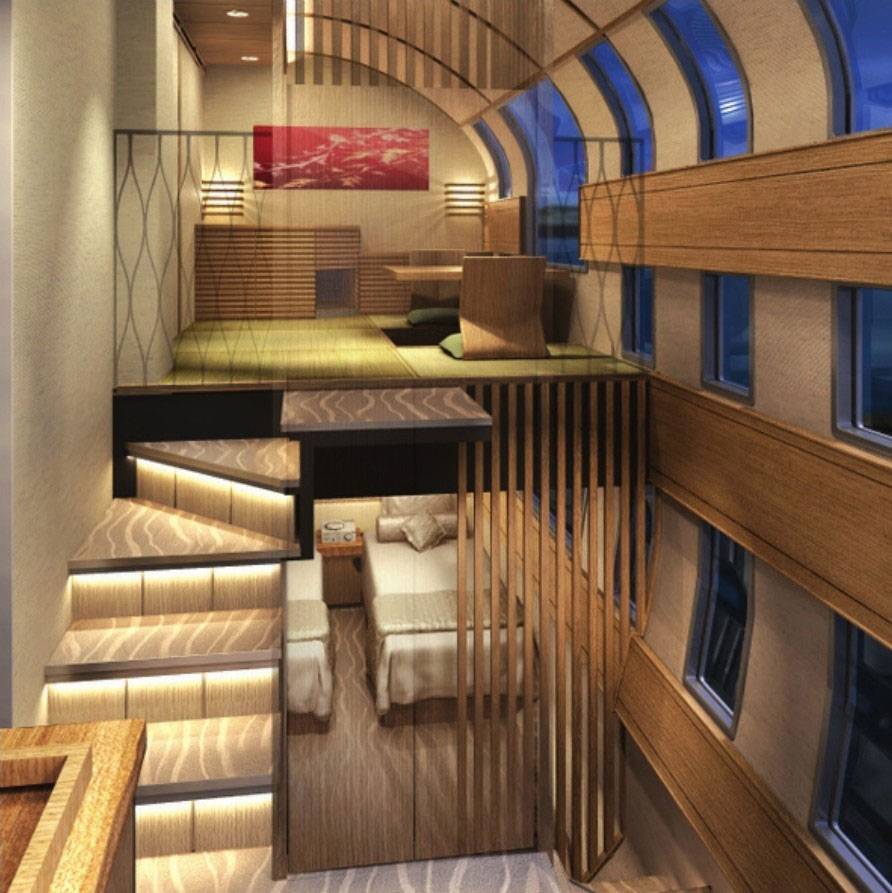 日本双层的卧铺火车,日本的双层火车卧铺