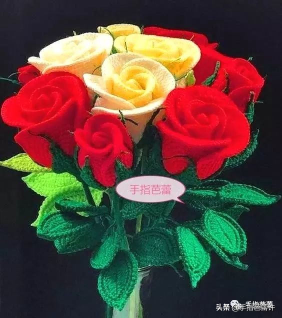 针织玫瑰花视频,缝玫瑰花针织教程