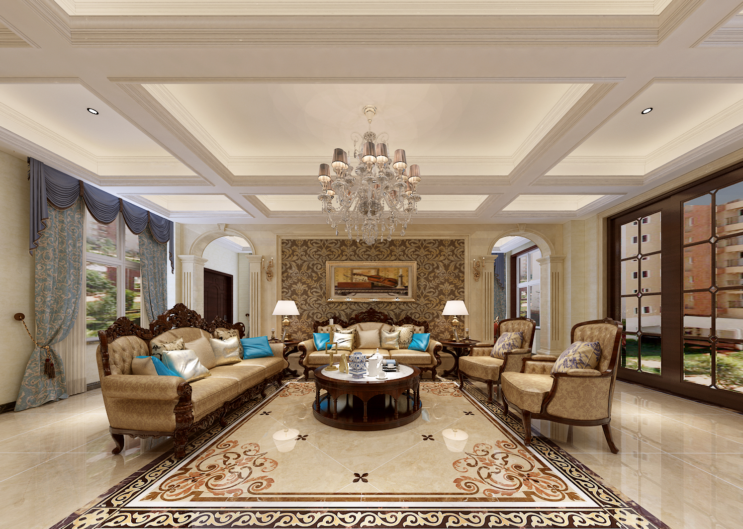 百合御都130平装修效果图,张店绿城140平米装修效果图