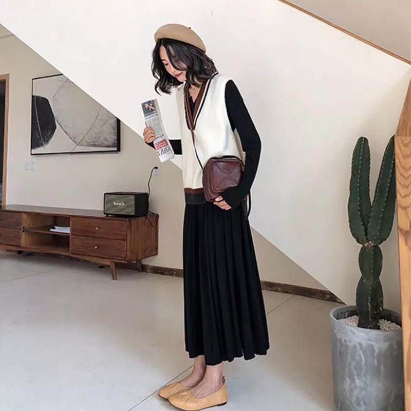 爆款女人味小心机打底衣女,法国绒打底裙