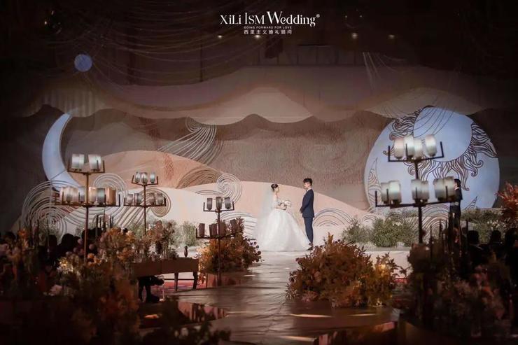 奢华香槟色婚礼风格,香槟色轻奢大气婚礼设计图