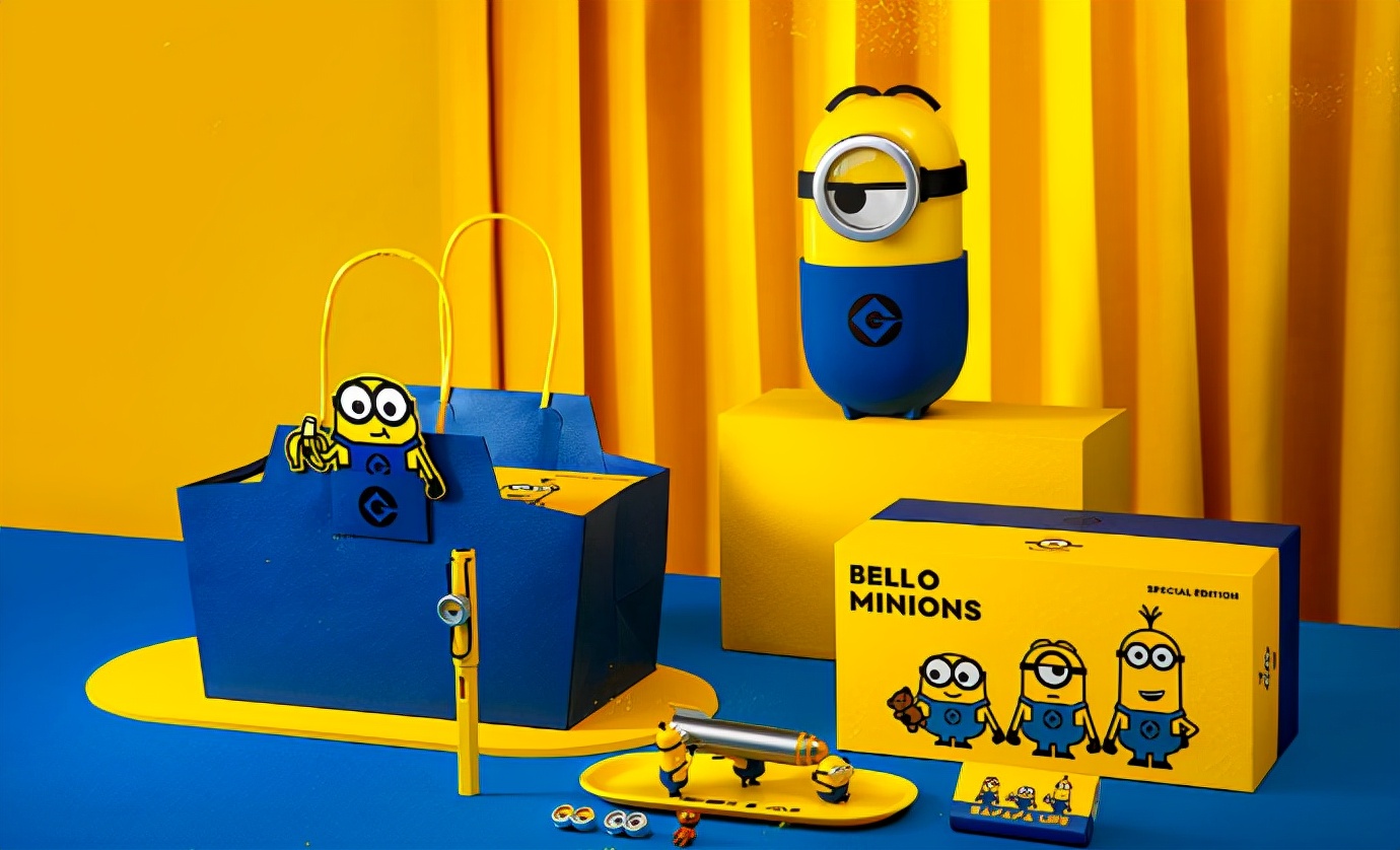 凌美环球影城联名钢笔,环球影城小黄人联名手办