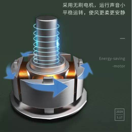 静音无叶风扇带加湿器,风扇小型静音可充电折叠