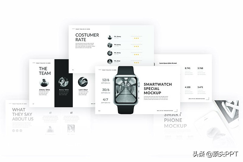 国外货，321页，极致简约PPT