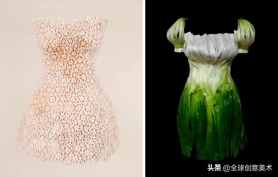 水果蔬菜礼服,瓜果蔬菜制作服装