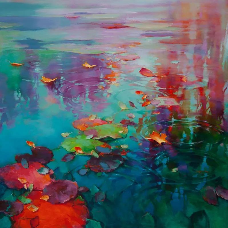 莫奈的睡莲紫色,莫奈睡莲和梵高睡莲